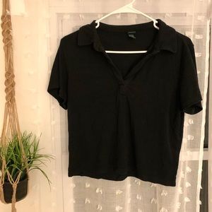 Cropped polo shirt